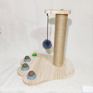 Solid Wood Pet Turntable Interactive Stick And Chew Toy