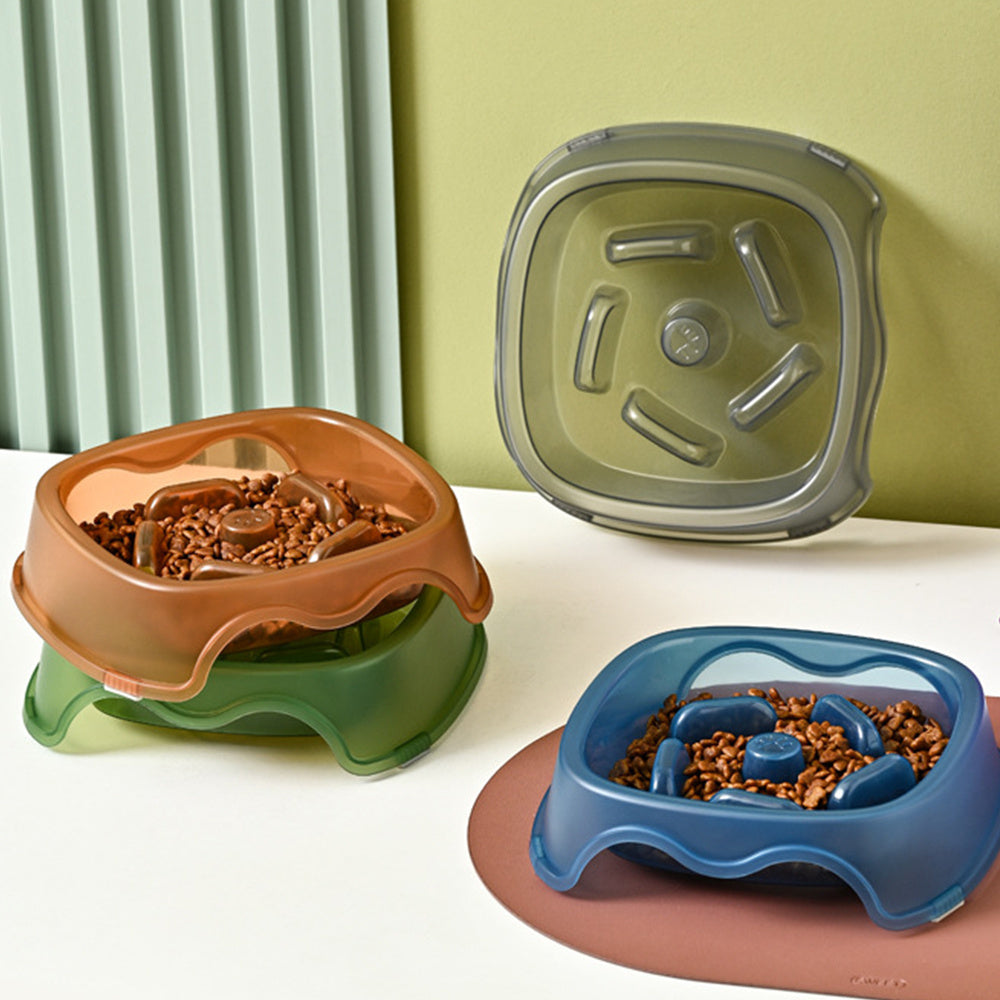 Anti-Suffocation Slow Feeding Pet Water Bowl Feeding Plate