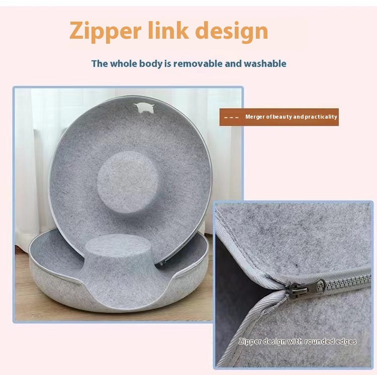 Pet Comfortable Round Tunnel Plush Bed Nest Cozy