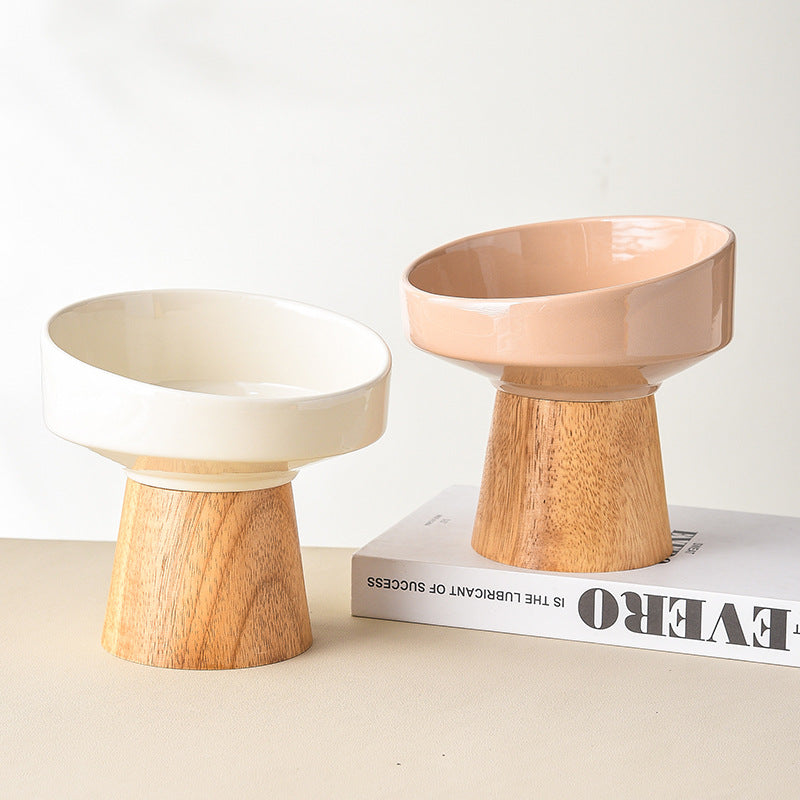 Elevated Ceramic Pet Food Water Bowl Feeding Dish