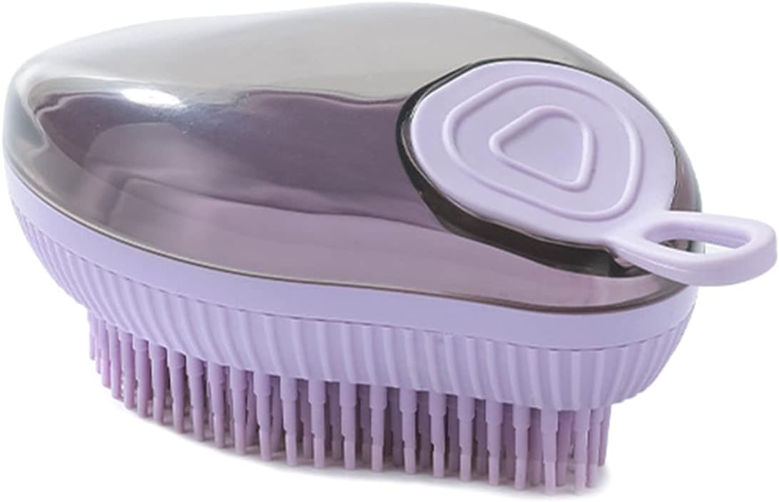 Silicone Pet Bath Brush With Shampoo Dispenser Grooming Tool