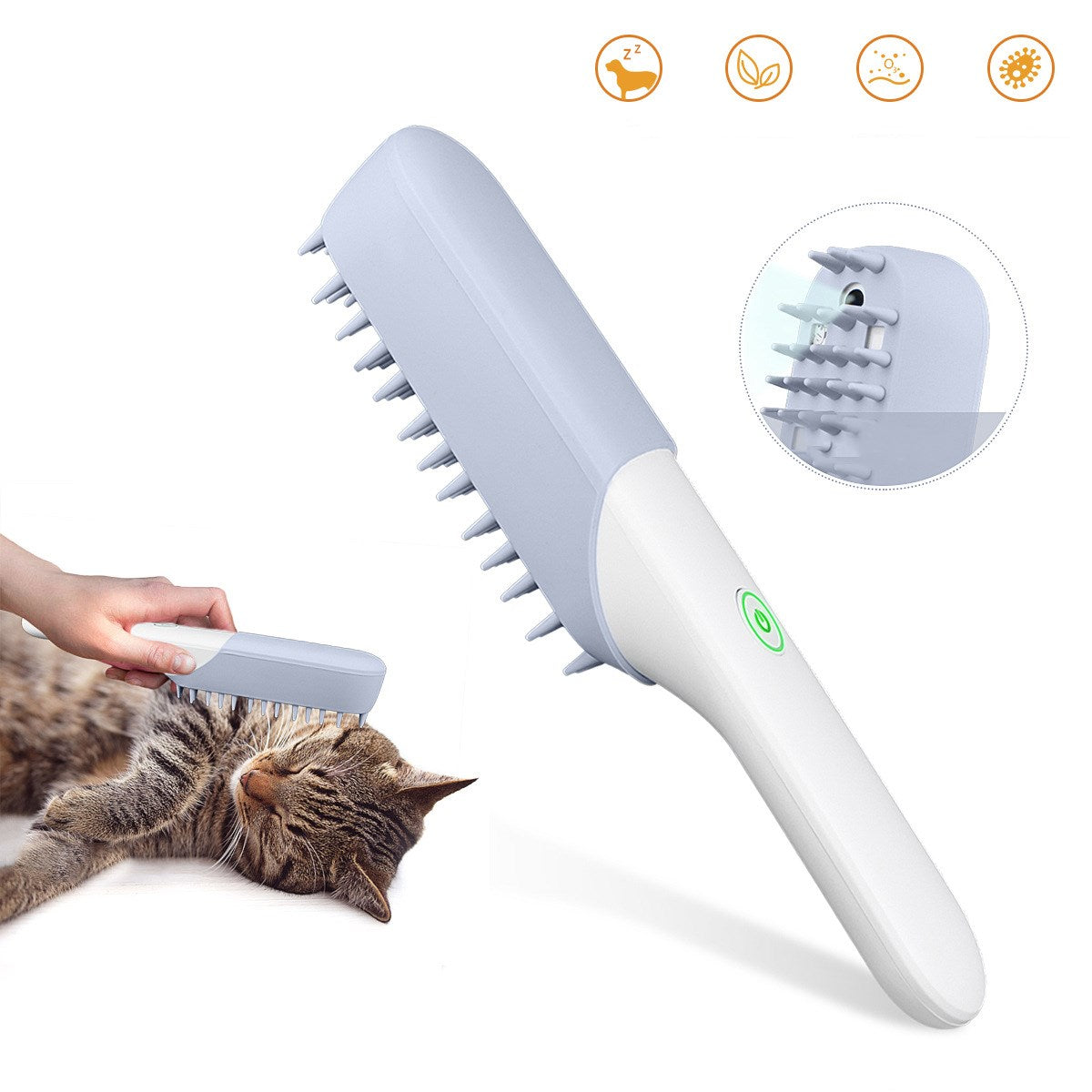 Silicone Pet Massage Grooming Brush Hair Removal Tool