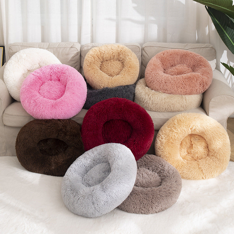 Pet Round Cotton Winter Warm Sleeping Bed