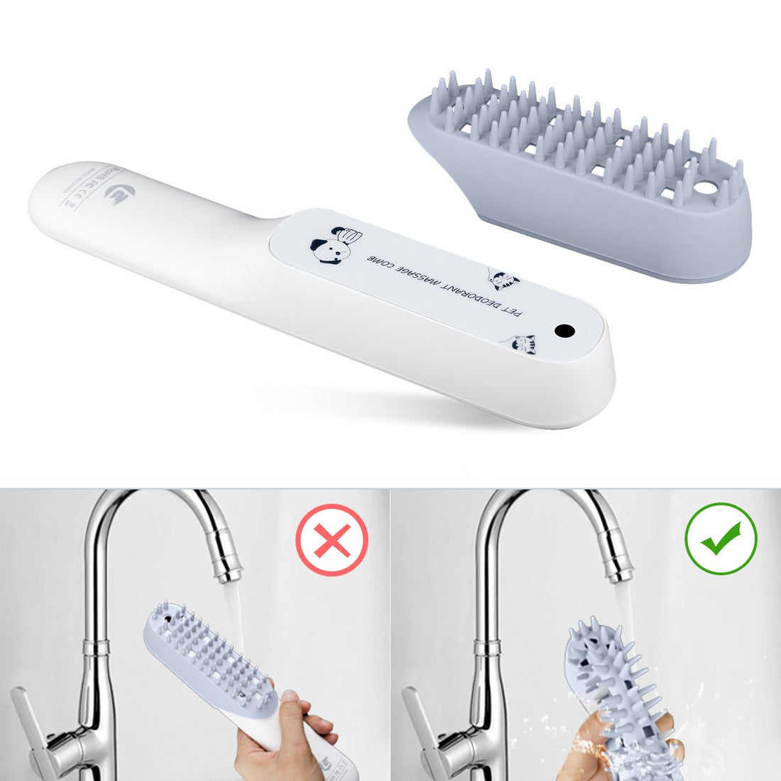 Silicone Pet Massage Grooming Brush Hair Removal Tool