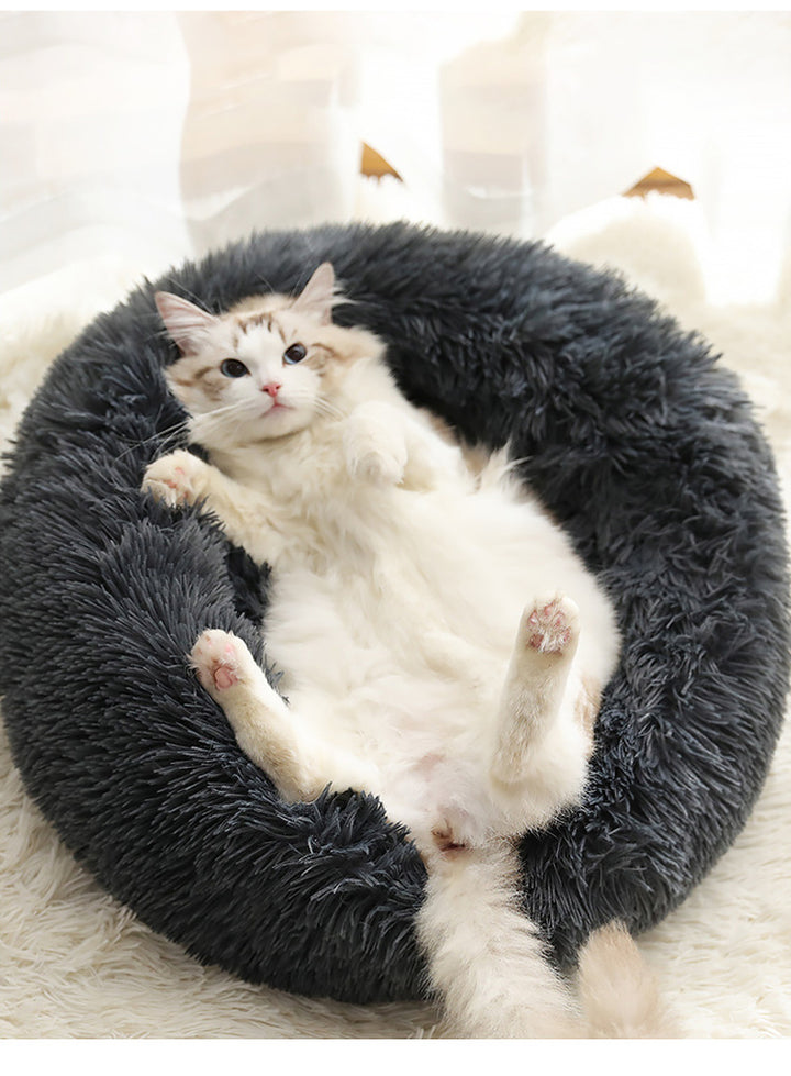 Soft Thick Cotton Plush Round Comfortable Pet Bed