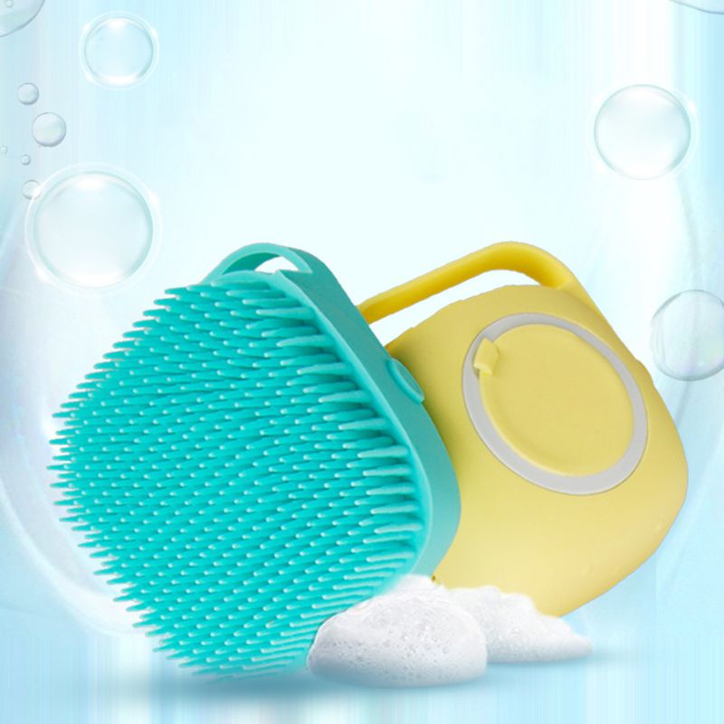Soft Silicone Pet Bath Brush Shampoo Dispenser Grooming Tool