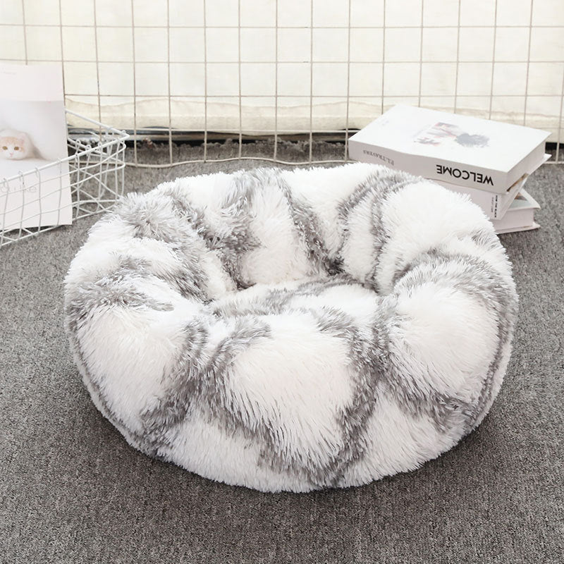 Soft Thick Cotton Plush Round Comfortable Pet Bed