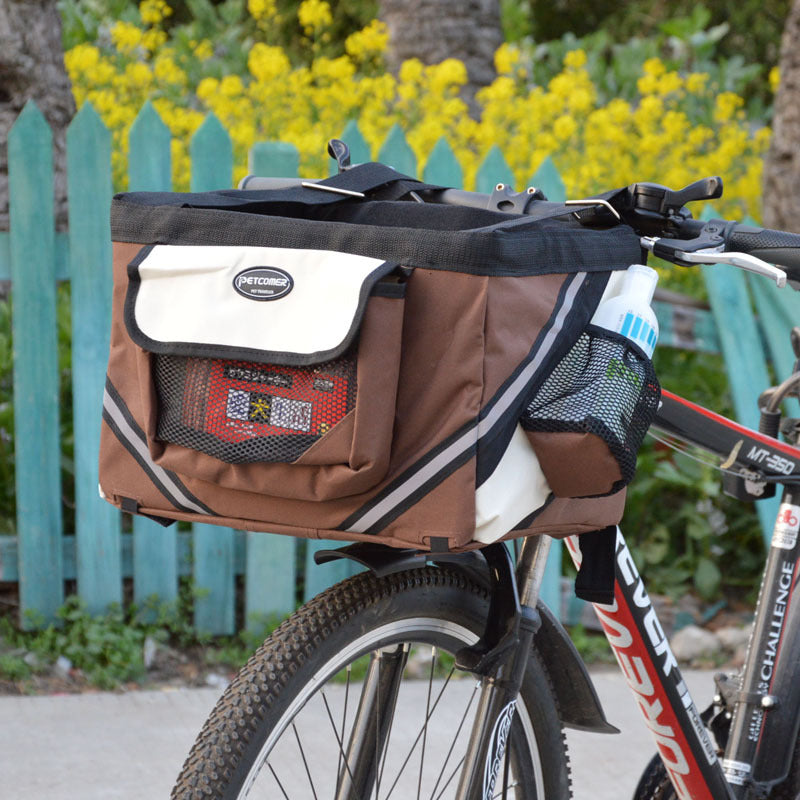 Removable Pet Bicycle Carrier Basket Handlebar Front Bag
