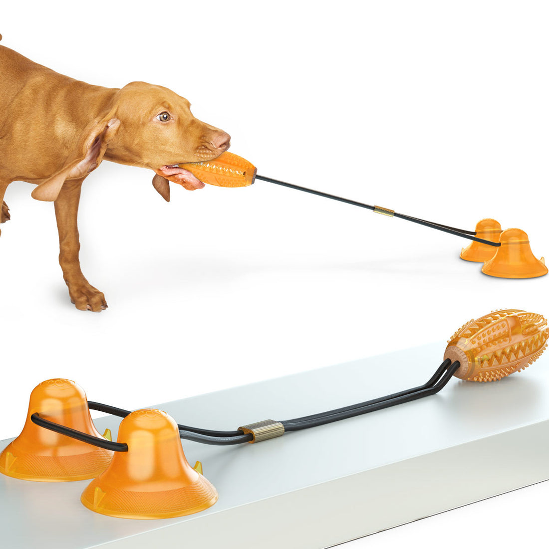 Multifunction Pet Tug Rope Ball Chew Toy With Suction Cup