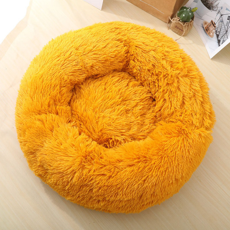 Soft Thick Cotton Plush Round Comfortable Pet Bed