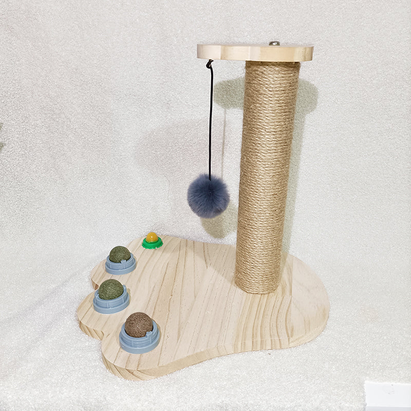 Solid Wood Pet Turntable Interactive Stick And Chew Toy