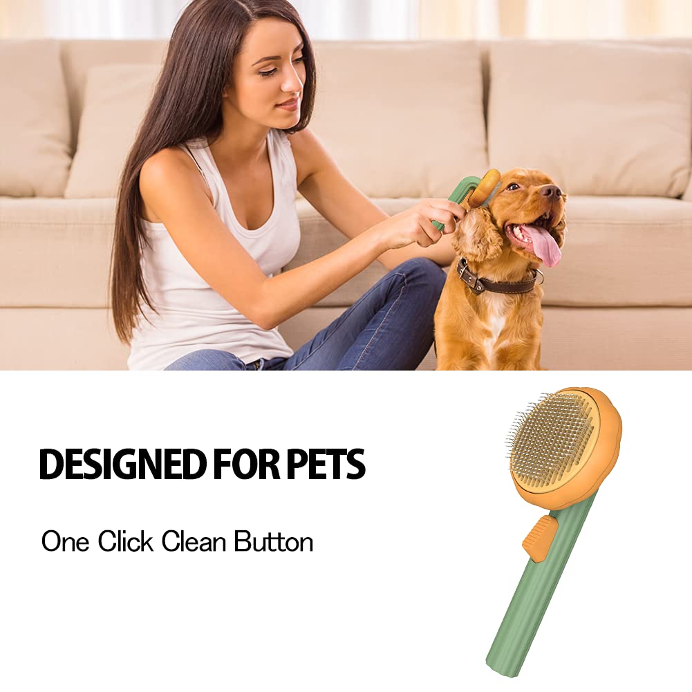 Self Cleaning Pet Slicker Grooming Brush For Loose Fur Removal