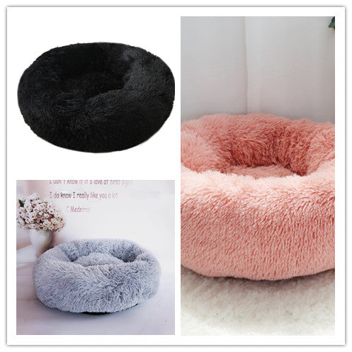 Soft Thick Cotton Plush Round Comfortable Pet Bed