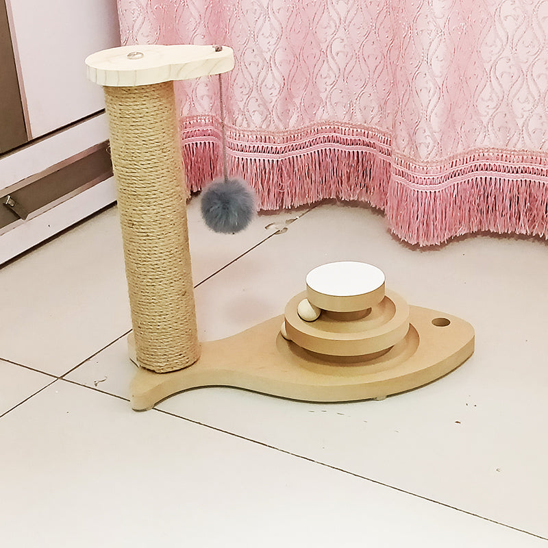Solid Wood Pet Turntable Interactive Stick And Chew Toy