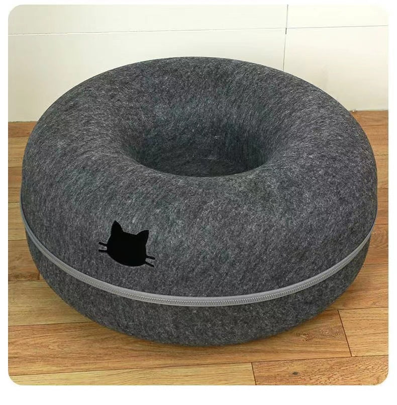 Pet Comfortable Round Tunnel Plush Bed Nest Cozy