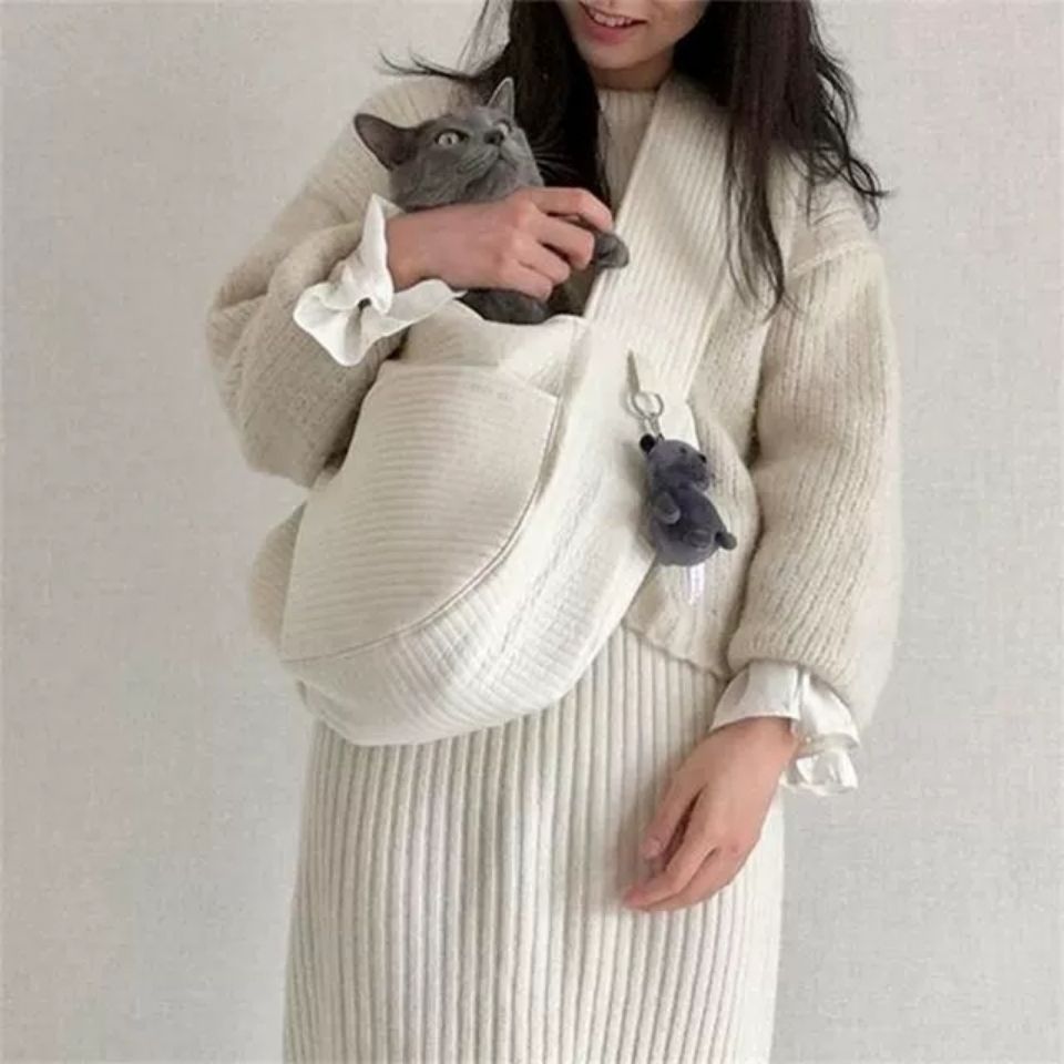 Pet Handmade Canvas Breathable Shoulder Travel Carrier Tote