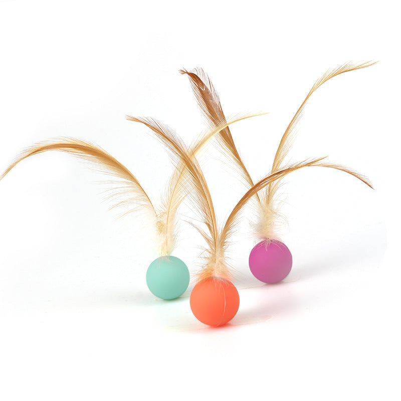 Feather Ball Pet Interactive Self Entertainment Toy