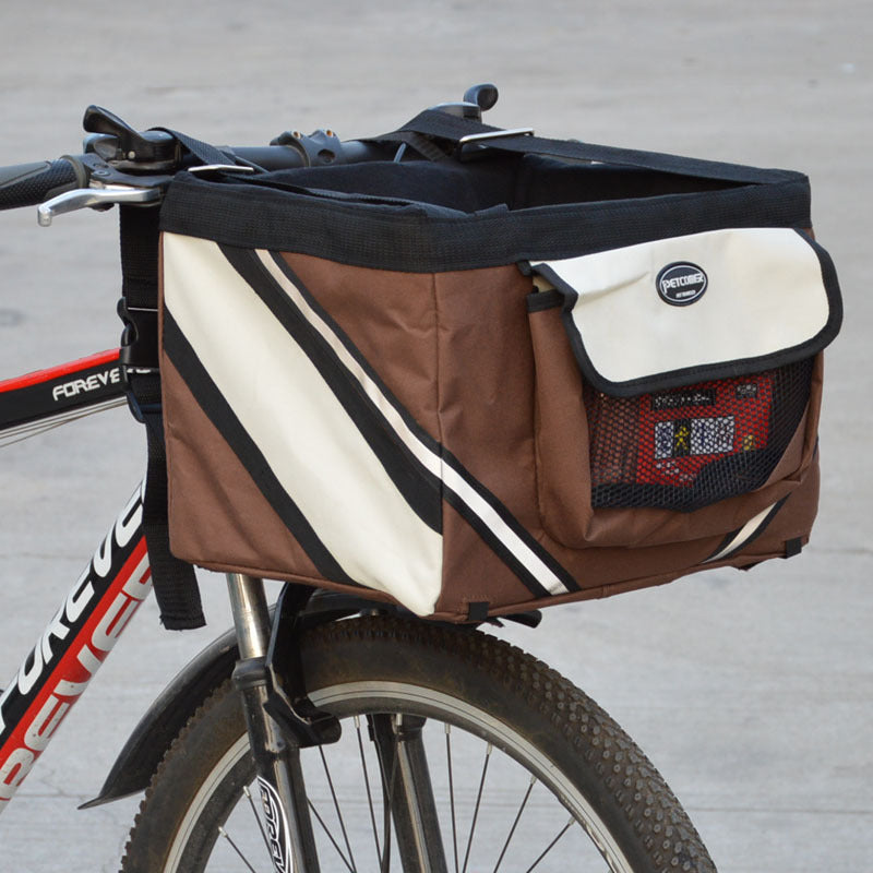 Removable Pet Bicycle Carrier Basket Handlebar Front Bag