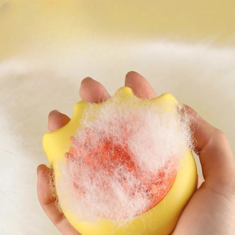 Pet Bath Massage Brush Shampoo Dispensing Cleaning Comb