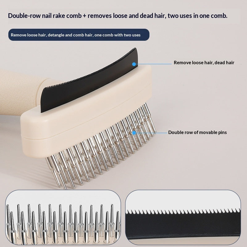 Pet Grooming Brush For Loose Hair And Detangling