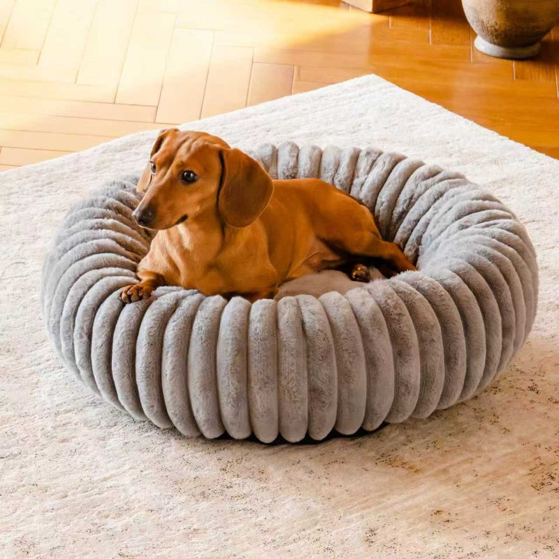 Pet High-Grammage Plush Round Warm Winter Bed
