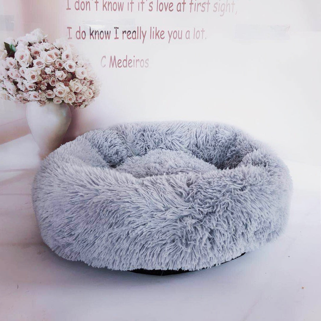 Soft Thick Cotton Plush Round Comfortable Pet Bed