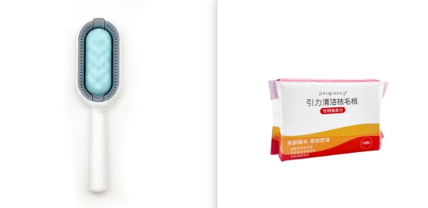 Pet Grooming Brush Dematting Comb With Hair Collection Tank