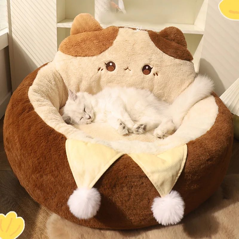 Pet Sofa Bed Round Warm Sleep Cushion Nest