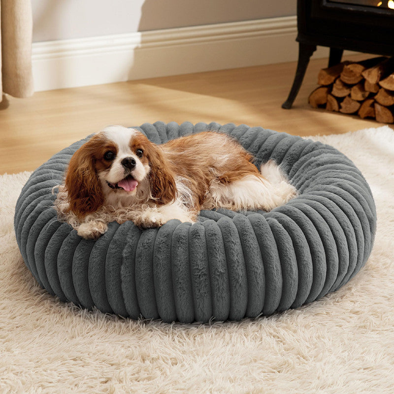 Pet High-Grammage Plush Round Warm Winter Bed