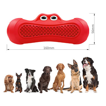 Rubber Rugby Pet Chew Toy With Squeaky Teething Design