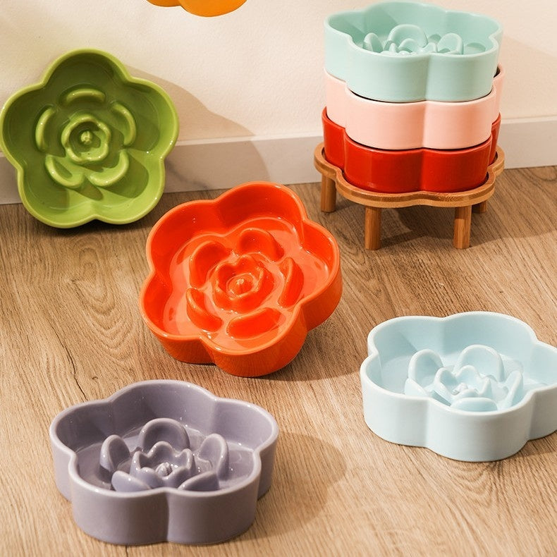 Pet Ceramic Slow Feeding Non Slip Anti Choking Bowl