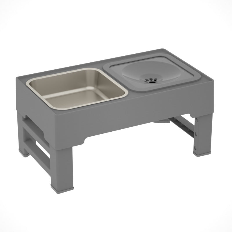 Adjustable Height Double Bowl Stainless Pet Feeding Stand