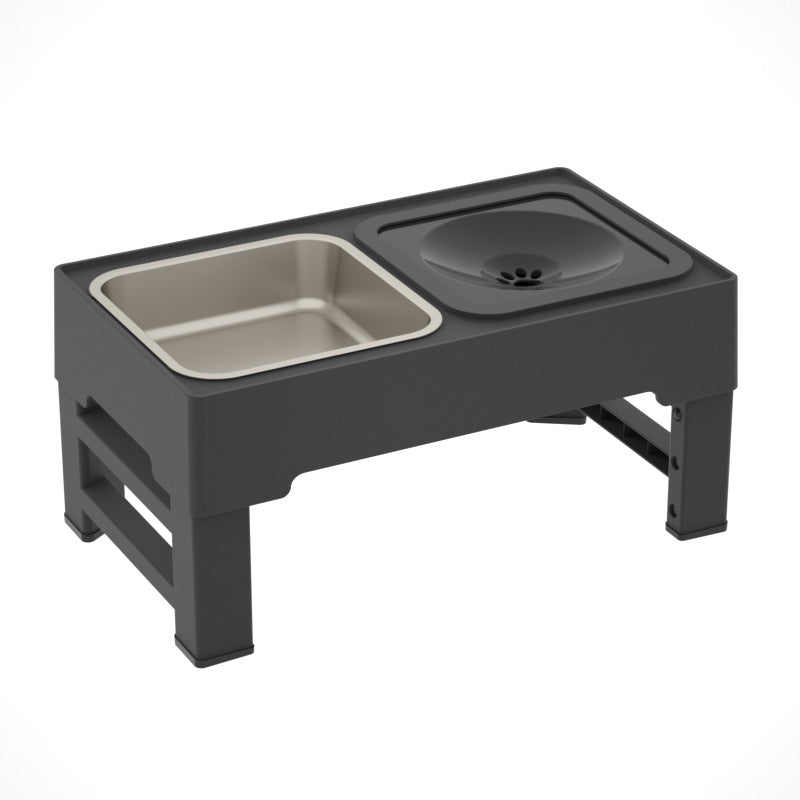 Adjustable Height Double Bowl Stainless Pet Feeding Stand