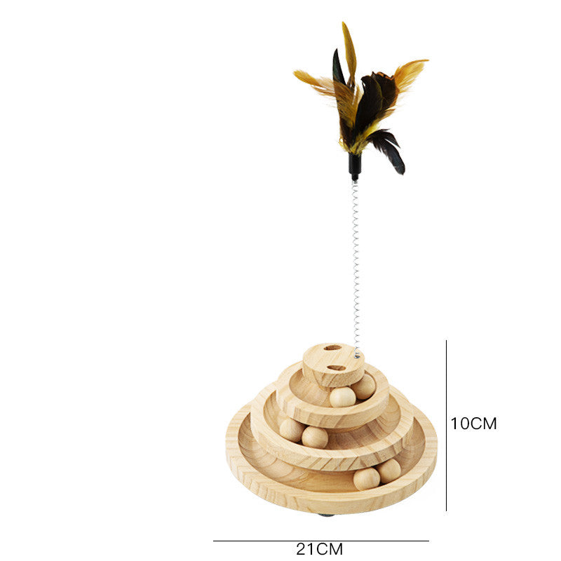 Solid Wood Pet Turntable Interactive Stick And Chew Toy