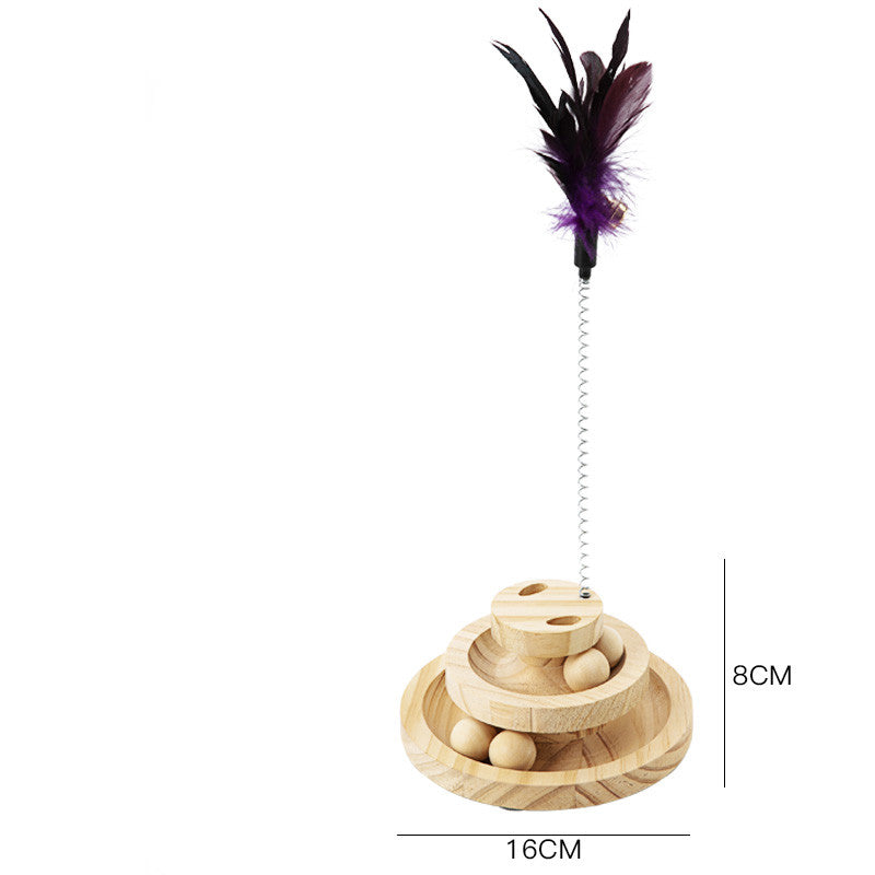 Solid Wood Pet Turntable Interactive Stick And Chew Toy