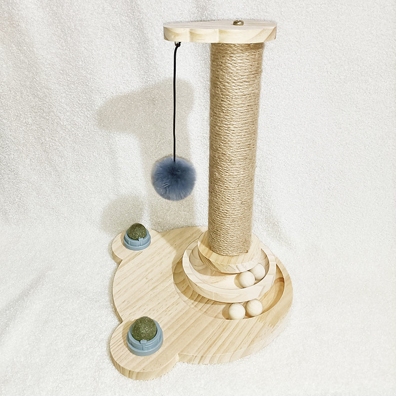 Solid Wood Pet Turntable Interactive Stick And Chew Toy
