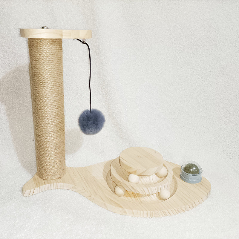 Solid Wood Pet Turntable Interactive Stick And Chew Toy