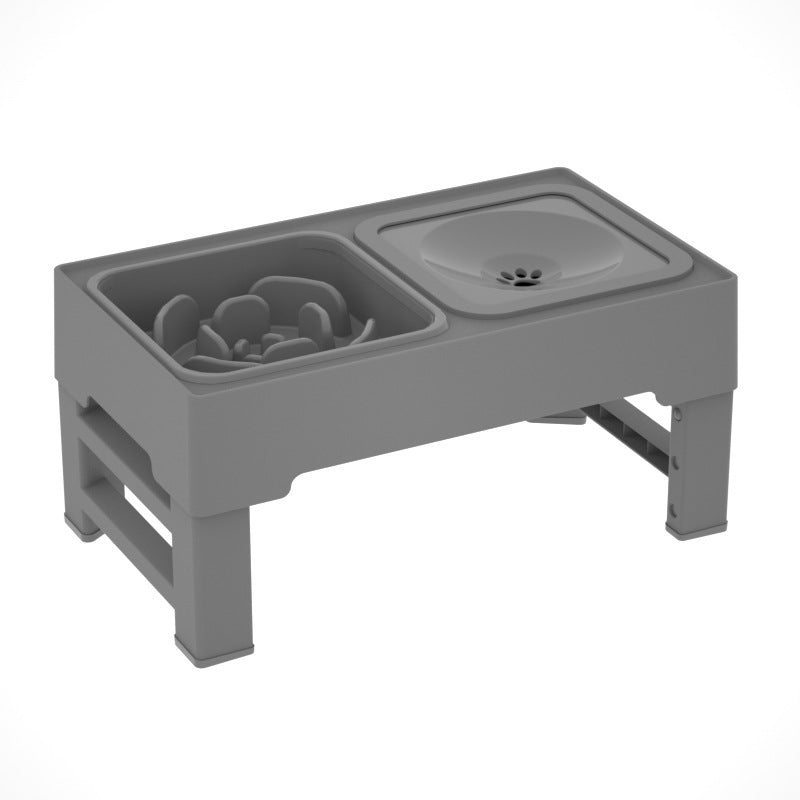 Adjustable Height Double Bowl Stainless Pet Feeding Stand