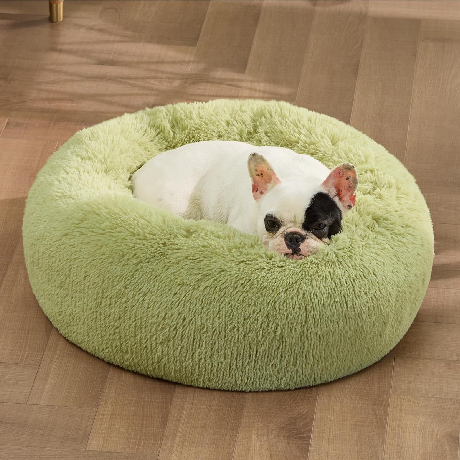 Pet Non-Slip Round Fluffy Plush Indoor Bed