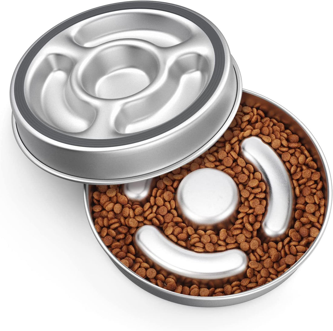 Pet Stainless Steel Neck Protector Slow Feeding Bowl