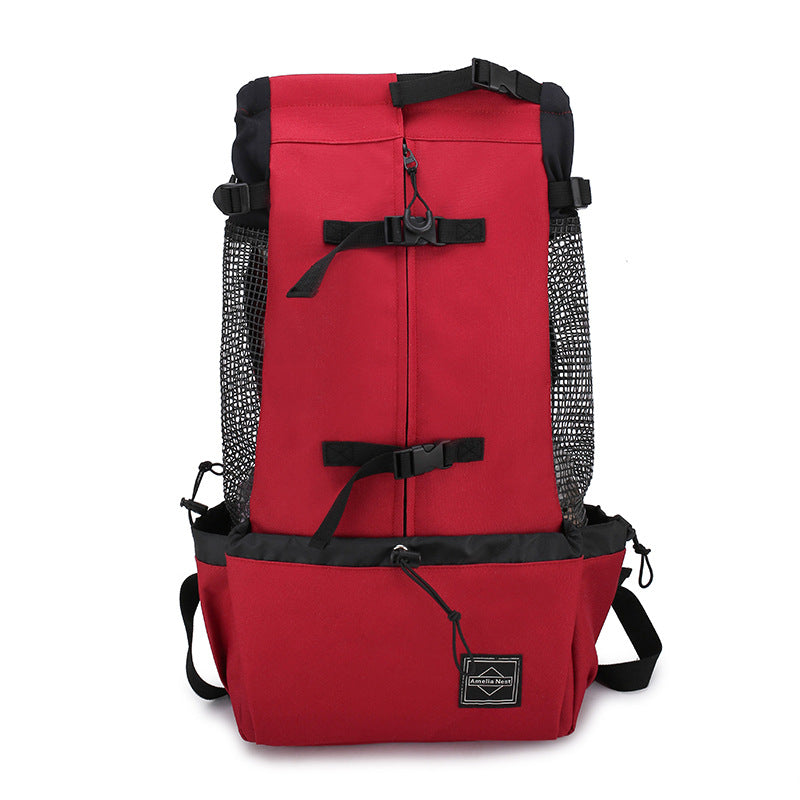 Double Shoulder Pet Carrier Backpack For Outdoor Travel Bag