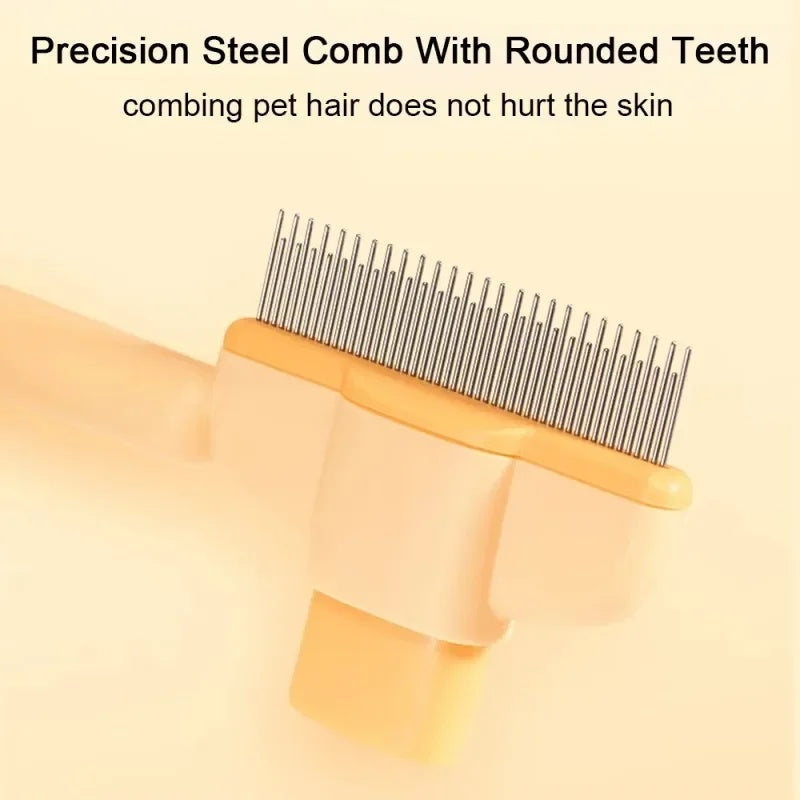 Pet Grooming Brush One Click Hair Removal Gentle Skin Care Pet Brush