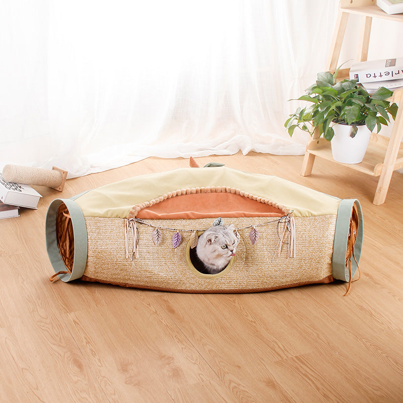 Totoro Style Pet Tunnel Roll And Play Toy