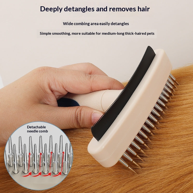 Pet Grooming Brush For Loose Hair And Detangling
