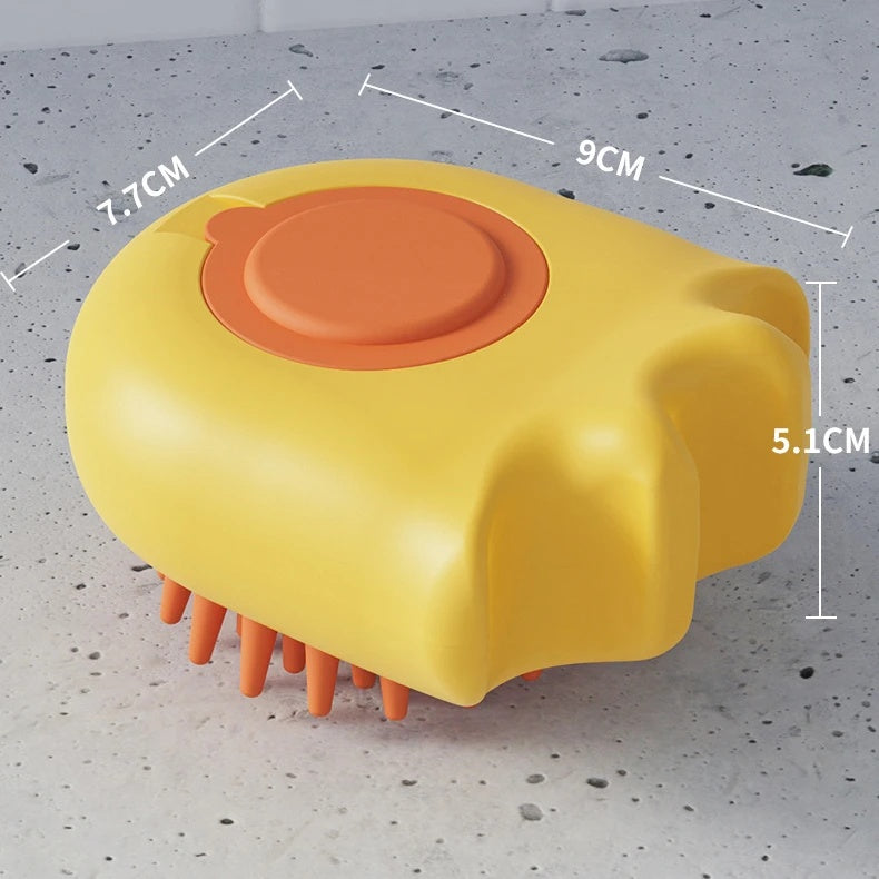 Pet Bath Massage Brush Shampoo Dispensing Cleaning Comb