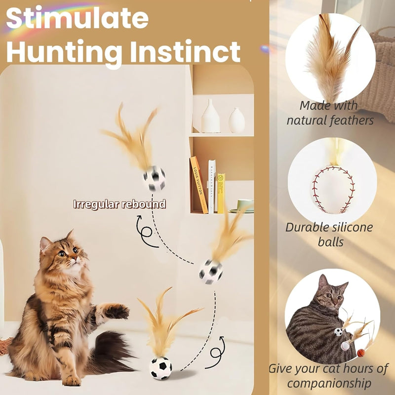 Feather Ball Pet Interactive Self Entertainment Toy
