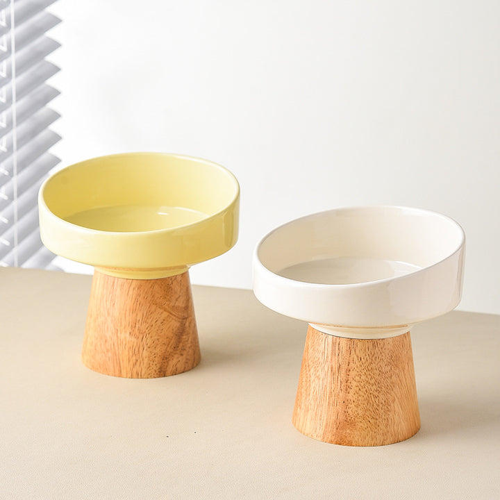 Elevated Ceramic Pet Food Water Bowl Feeding Dish