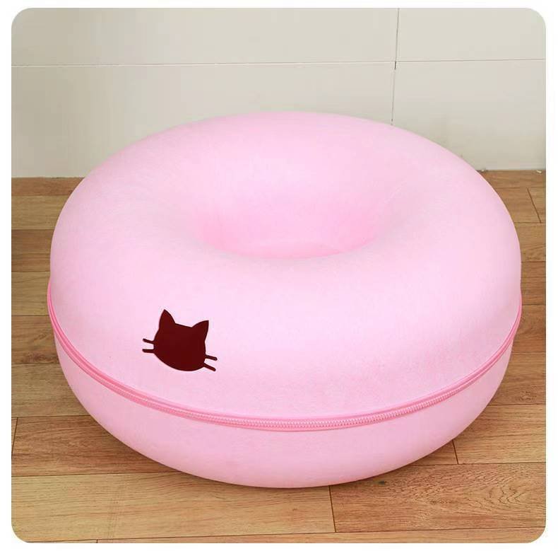 Pet Comfortable Round Tunnel Plush Bed Nest Cozy