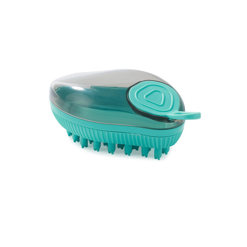 Silicone Pet Bath Brush With Shampoo Dispenser Grooming Tool