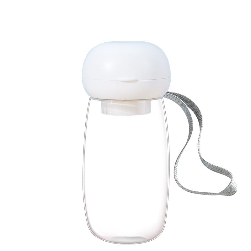 Portable Pet Water Bottle With Drinking Bowl Lanyard Travel Feeder